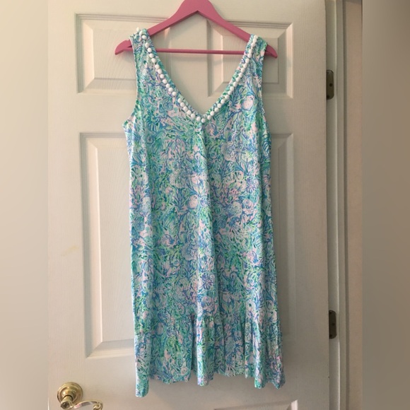 NWT Lilly Pulitzer Camilla V neck ruffle swing dress Large - Picture 8 of 9